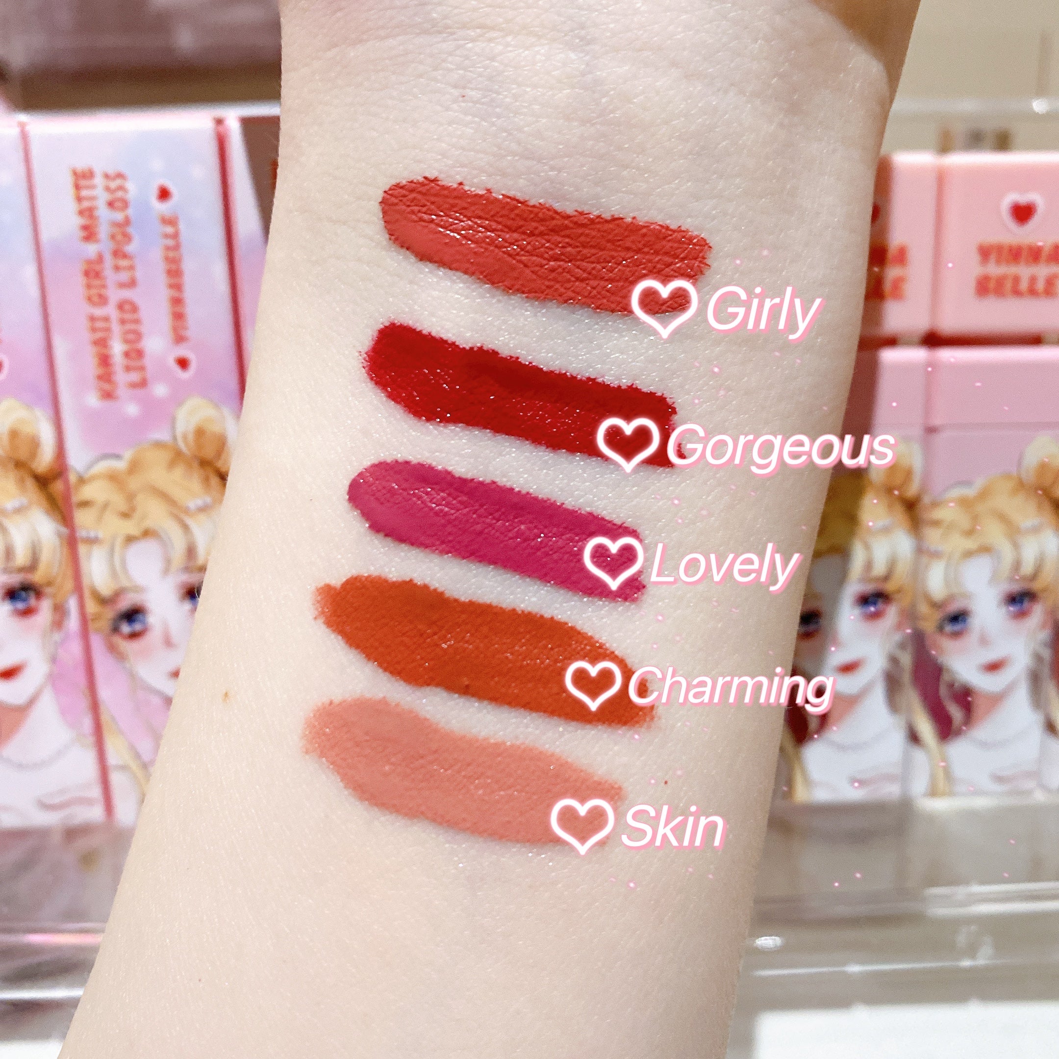 Anime girl matte liquid lipstick - non transfer & waterproof
