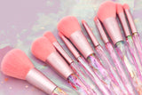 Pink Crystal Makeup Brushes 10 pieces Set
