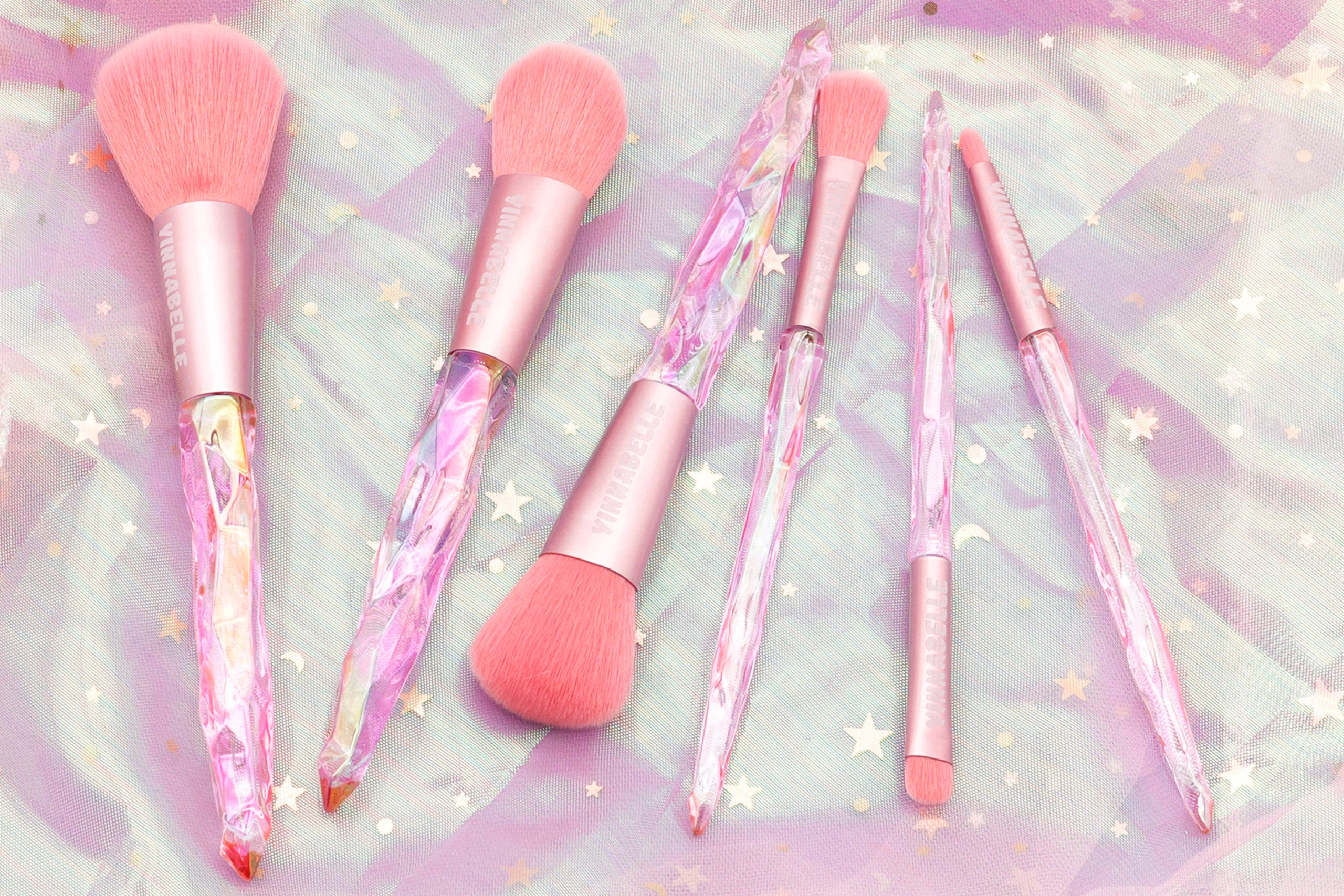 Pink Crystal Makeup Brushes 10 pieces Set