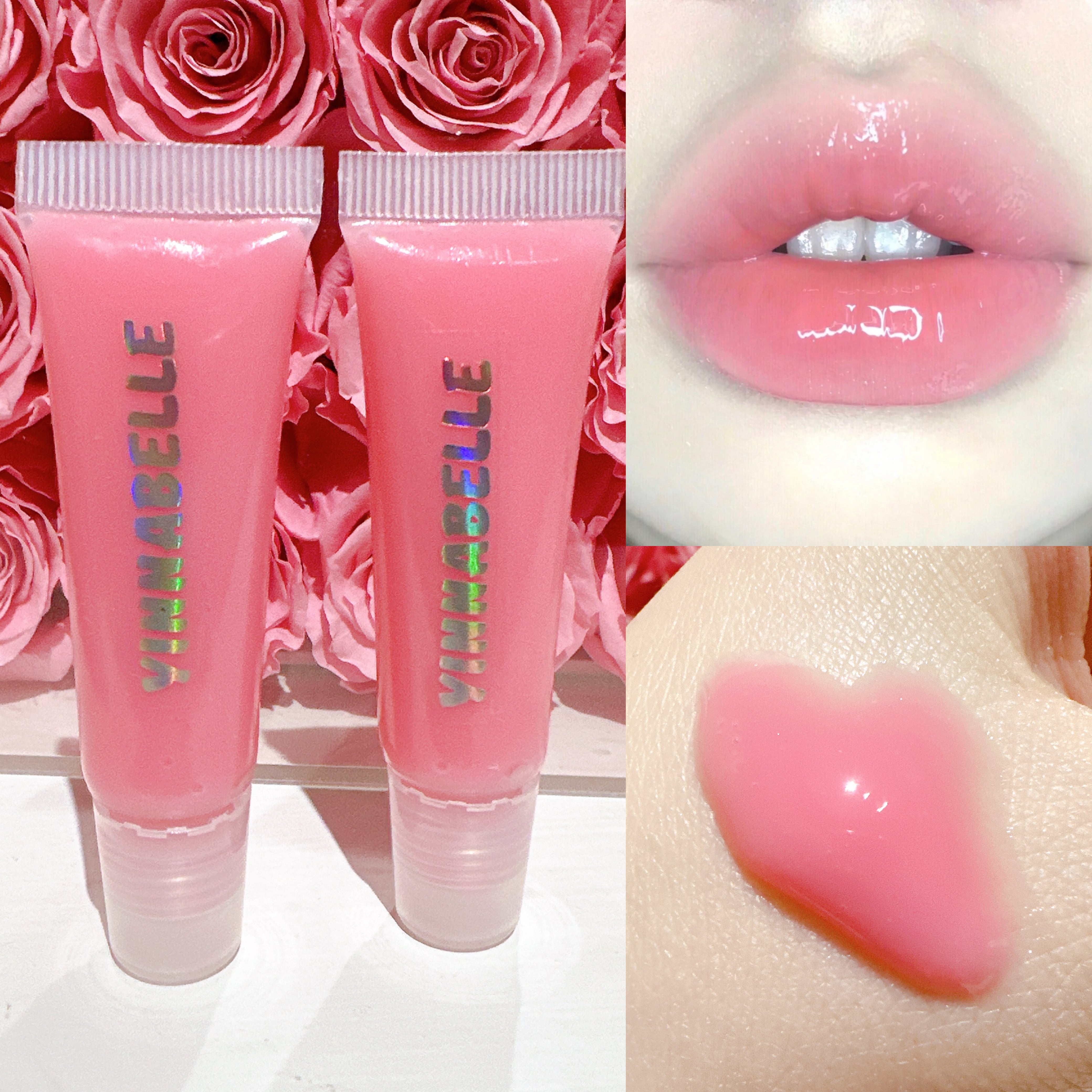 Pink Candy lipgloss handmade, vegan, jelly texture lipgloss squeeze tube