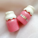 Love in a jar pink shimmer lipgloss handmade, vegan, jelly texture high shine lipgloss