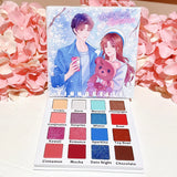 Romance love story eyeshadow palette, Valentine’s Day makeup