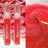 Watermelon sparkle lip oil, handmade, vegan, jelly texture high shine lipgloss