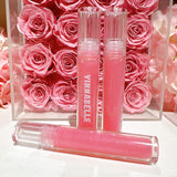 Princess pink lipgloss, pink glitter strawberry scented lipgloss, high shine lipgloss